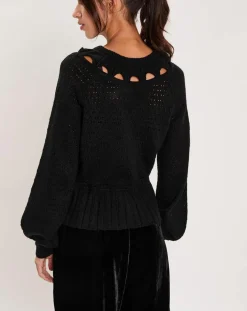 Online Manoush Pull ajouré Pointelle noir