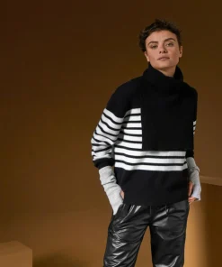 Femme Rodier Pull Albane, mariniere, boutons noir