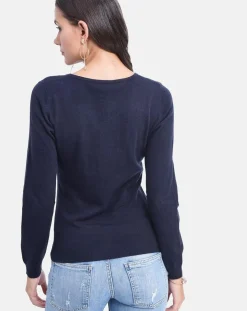 Femme Assuili Pull Alice bleu nuit