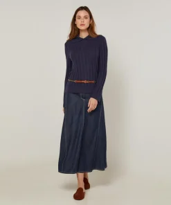 Femme Rodier Pull Annabelle en Laine mélangée bleu denim
