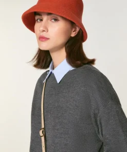 Femme Rodier Pull Annouck 100% laine jacquard gris foncé