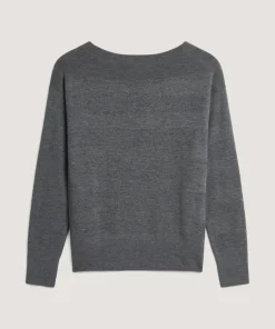 Femme Rodier Pull Annouck 100% laine jacquard gris foncé