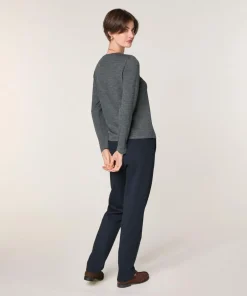 Rodier Pull Asuncion 100% laine col rond gris plomb