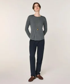 Rodier Pull Asuncion 100% laine col rond gris plomb