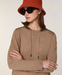 Best Rodier Pull Audrey 100% Laine Col Satin beige ficelle