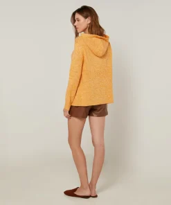 Discount Rodier Pull Ayumi à capuche chiné jaune