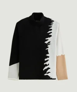 Sale Rodier Pull Azalée, jacquard, col roulé noir