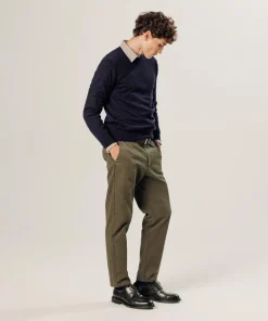 Homme Rodier Pull Bertrand 100% laine col rond bleu nuit