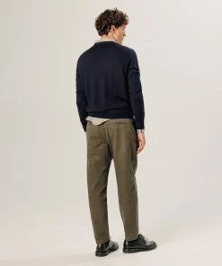 Homme Rodier Pull Bertrand 100% laine col rond bleu nuit