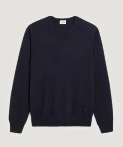 Homme Rodier Pull Bertrand 100% laine col rond bleu nuit
