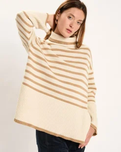 Lauren Vidal Pull Billie rayé camel