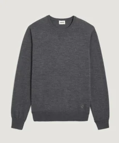 Rodier Pull Brice 100% laine col rond gris foncé