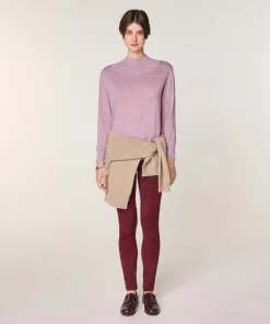 Discount Rodier Pull Brunehilde 100% laine col montant côtelé rose bonbon