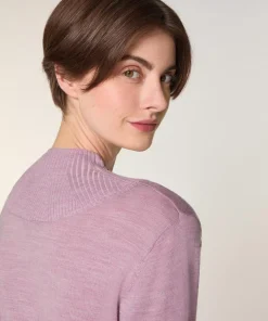 Discount Rodier Pull Brunehilde 100% laine col montant côtelé rose bonbon