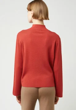 Femme Rodier Pull Camélia col montant orange rouille