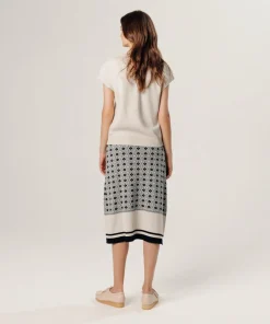 Femme Rodier Pull Cerise manches courtes col monta blanc écru