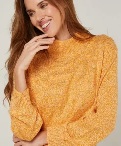 Online Rodier Pull chiné Guillemette col montant jaune