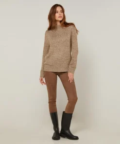 Femme Rodier Pull chiné Leonarde col montant marron
