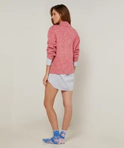 Sale Rodier Pull chiné Victorine col montant rose