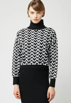 Best Rodier Pull Claire-Alix court jacquard col roulé noir