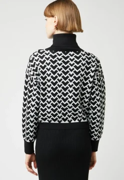 Best Rodier Pull Claire-Alix court jacquard col roulé noir