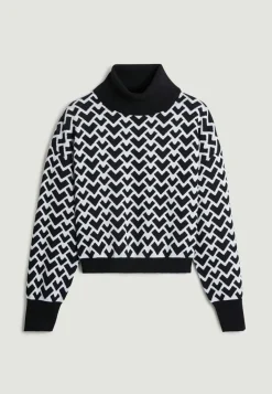 Best Rodier Pull Claire-Alix court jacquard col roulé noir