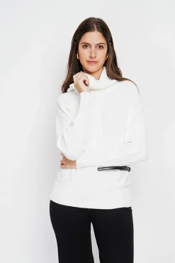 Outlet Assuili Pull col boule naturel