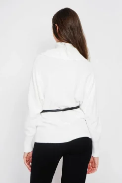 Outlet Assuili Pull col boule naturel