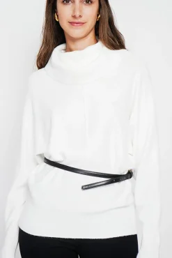 Outlet Assuili Pull col boule naturel