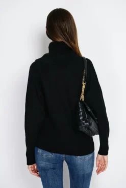 Femme Assuili Pull col boule noir