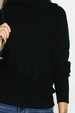 Femme Assuili Pull col boule noir