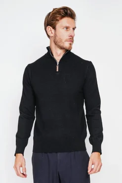 Homme C&Jo Pull col camionneur noir