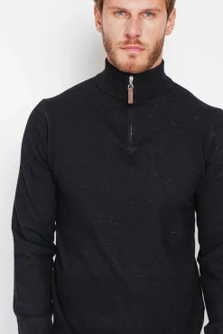 Homme C&Jo Pull col camionneur noir