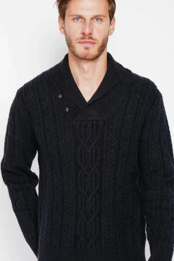 Sale C&Jo Pull col châle noir