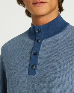 Hackett London Pull col montant Armur bleu moyen