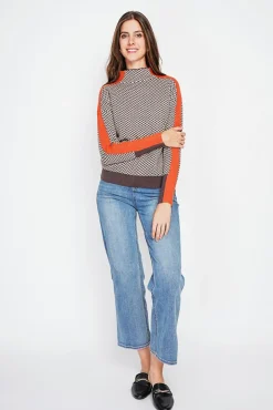 Femme C&Jo Pull col montant café