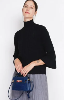 Hot Assuili Pull col montant torsadé noir