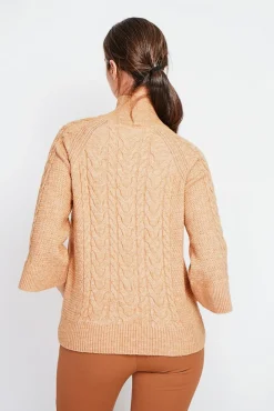 Best Assuili Pull col montant torsadé nougat