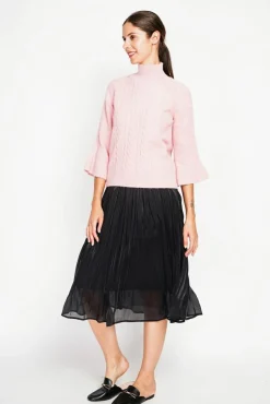 Femme Assuili Pull col montant torsadé poudre