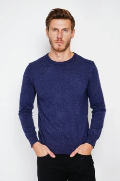 New C&Jo Pull col ras de cou bleu nuit