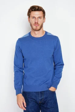 Homme C&Jo Pull col rond bleu jean