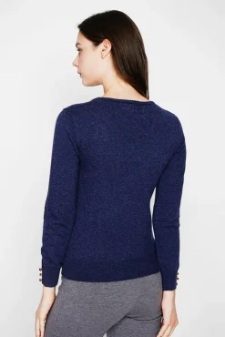 Online C&Jo Pull col rond classique bleu nuit