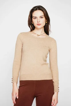 Femme C&Jo Pull col rond classique nougat