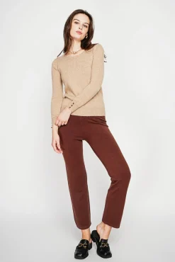 Femme C&Jo Pull col rond classique nougat