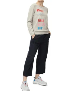 Femme Marc O'Polo Pull col rond fin écriture gris