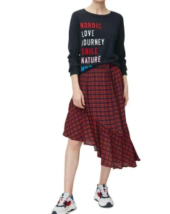 Clearance Marc O'Polo Pull col rond fin écriture bleu marine