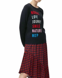 Clearance Marc O'Polo Pull col rond fin écriture bleu marine