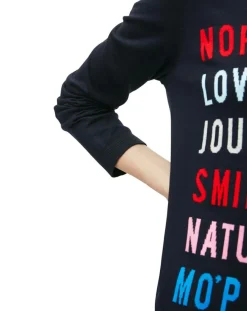 Clearance Marc O'Polo Pull col rond fin écriture bleu marine