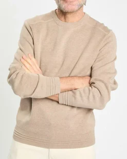 Discount Hackett London Pull col rond uni beige