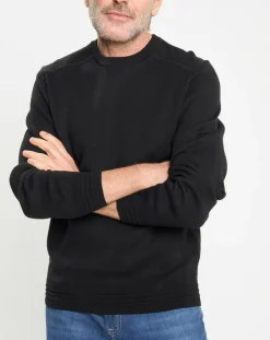 New Hackett London Pull col rond uni noir